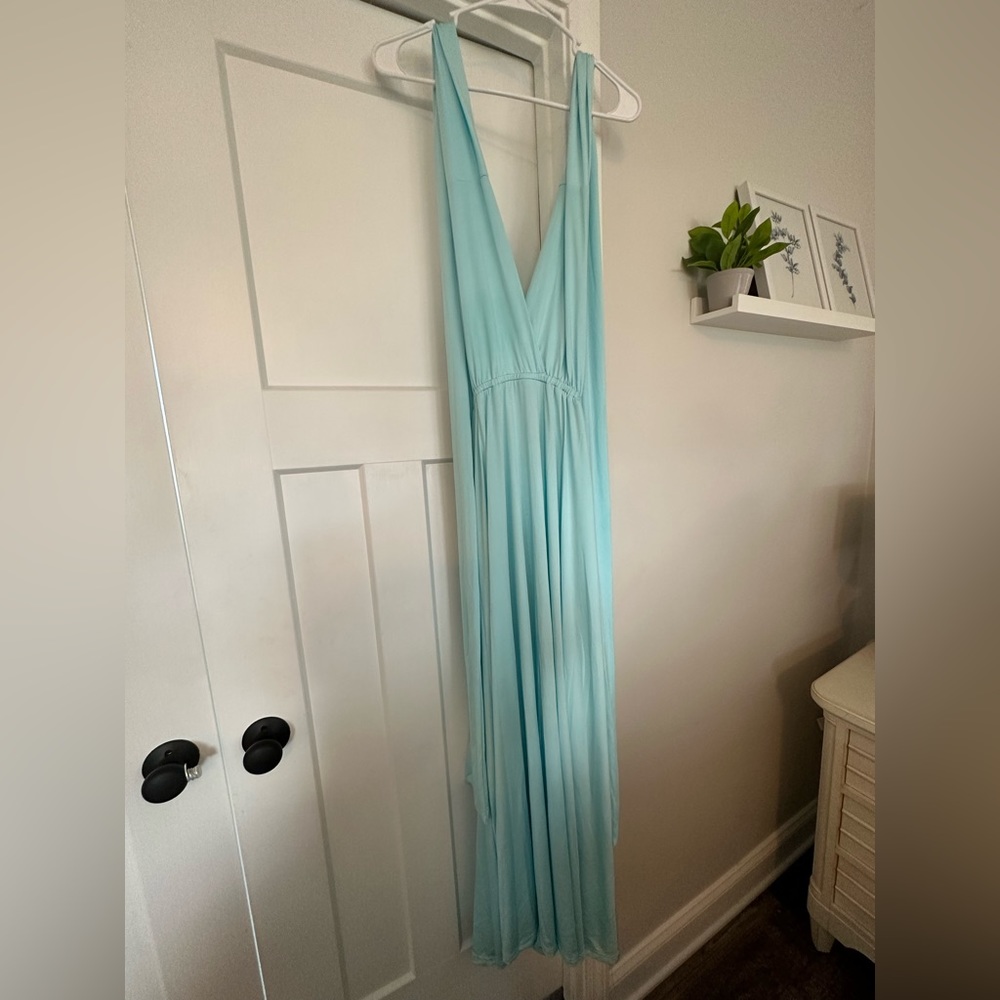 Aqua multi-way wrap dress